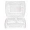 Three Portion Food Container with Hinged Lid (300 Pcs) | BX-190