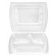 Three Portion Food Container with Hinged Lid (300 Pcs) | BX-190